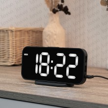 Часы электронные настольные LOSSO Premium CHARGE с LED подсветкой (черные), будильник Часы электронные настольные LOSSO Premium CHARGE с LED подсветкой (черные), будильник