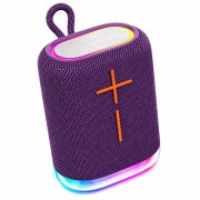 Портативная Bluetooth колонка LOSSO G1 с RGB-подсветкой, TWS, USB, TF, AUX, Bluetooth 5.4, аккумулятор 1800 мАч, фиолетовая