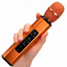 Караоке микрофон Losso K6 Premium оранжевый с стерео звуком Караоке микрофон Losso K6 Premium оранжевый с стерео звуком