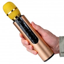 Караоке микрофон Losso M6 Premium Duet золотой со стерео звуком Караоке микрофон Losso M6 Premium Duet золотой со стерео звуком