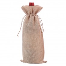 Подарочный мешочек для бутылки LOSSO из мешковины 15×35 см для вина и шампанского, бежевый