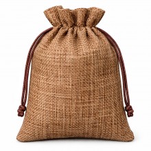 Подарочный мешочек из мешковины LOSSO 20см*30см (1 шт) коричневый, крафтовая упаковка с имитацией льна и джута