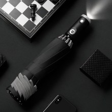 Зонт c фонариком автоматический LOSSO Ray, 105 см, черный