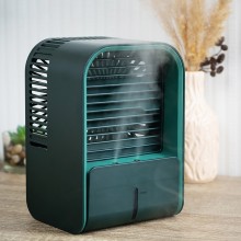 Мини кондиционер LOSSO LIQ-122 вентилятор с увлажнителем воздуха LOSSO LIQ-122, USB диффузор зеленый